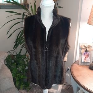 Womens Ann Taylor Loft Faux Fur Vest - Medium